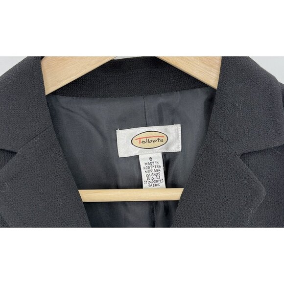 Talbots Black Wool Blazer Three Button  Jacket Sz 6 Career Professional USA - Picture 4 of 10
